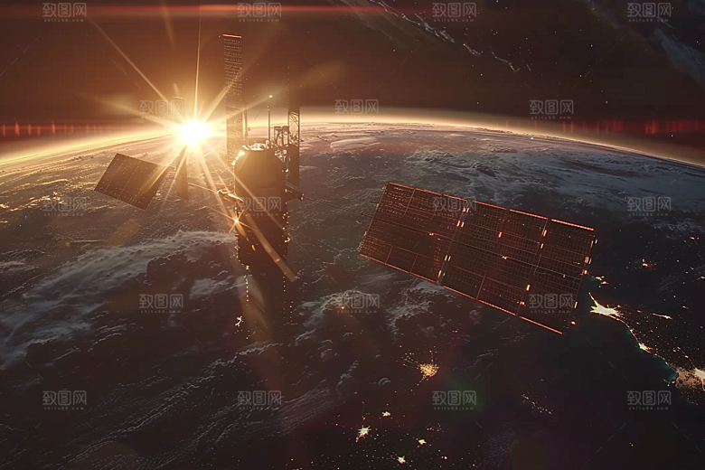 卫星空间站未来星空摄影图