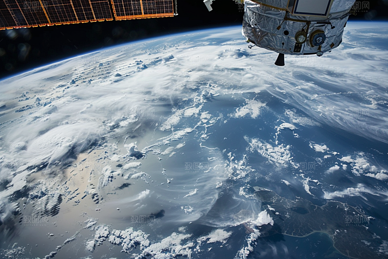 卫星空间站未来太空摄影图