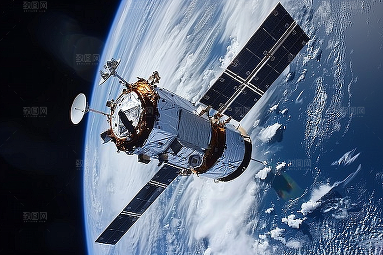 卫星空间站地球太空摄影图