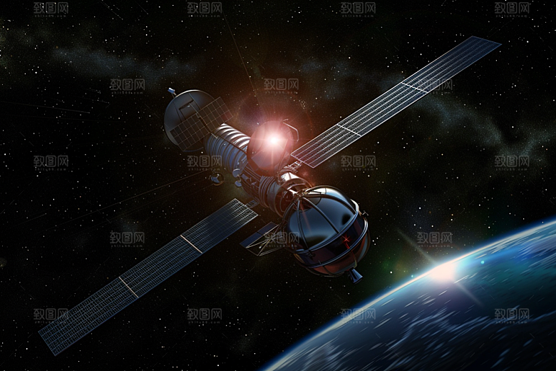 卫星空间站星辰大海高清摄影图