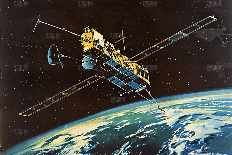 卫星空间站星辰大海太空摄影图