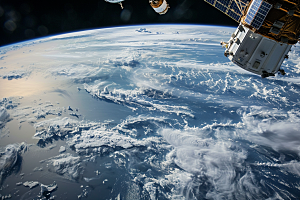 卫星空间站微信开屏地球摄影图