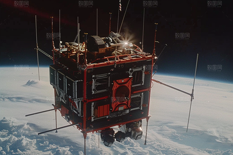 卫星空间站高清星辰大海摄影图