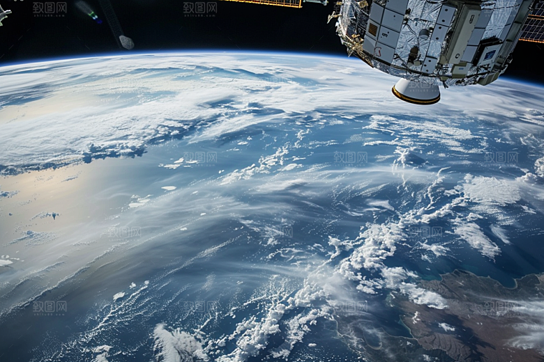 卫星空间站星空宇宙摄影图