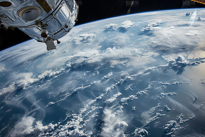 卫星空间站星辰大海地球摄影图