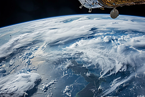 卫星空间站地球星辰大海摄影图