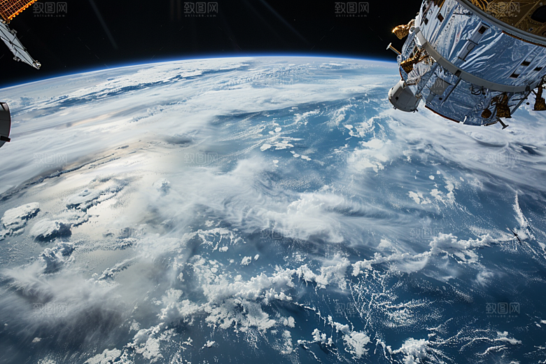 卫星空间站宇航星空摄影图