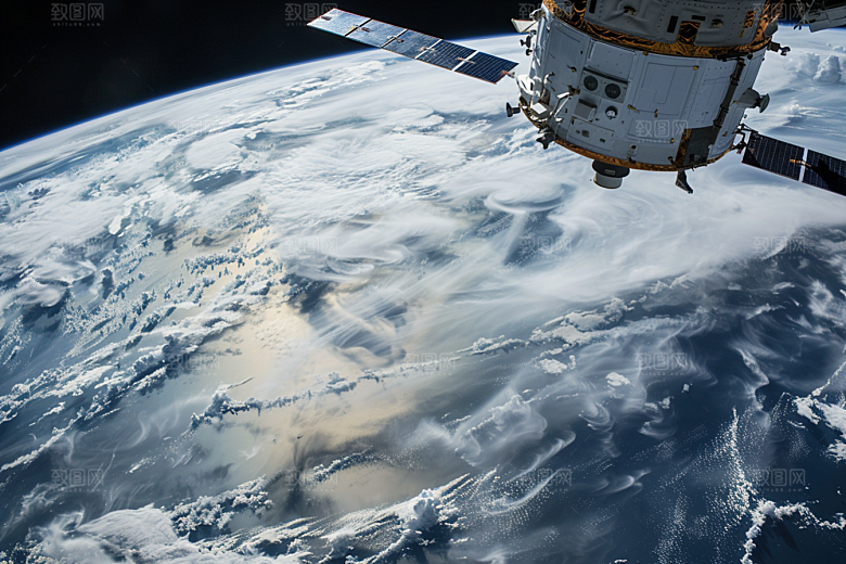 卫星空间站宇宙航天日摄影图