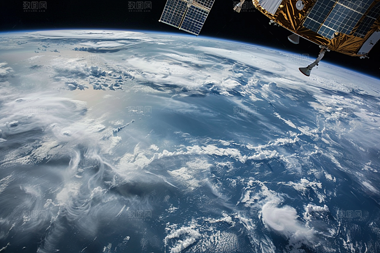 卫星空间站星空微信开屏摄影图