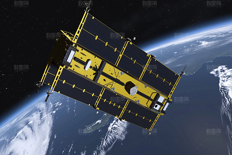 卫星空间站太空星空摄影图