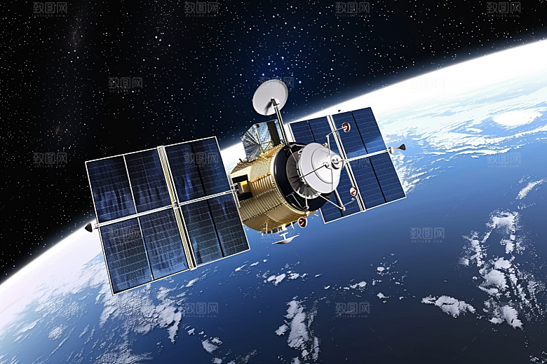 卫星空间站未来科技摄影图