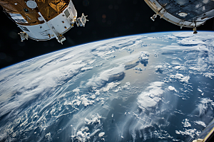 卫星空间站科技星辰大海摄影图