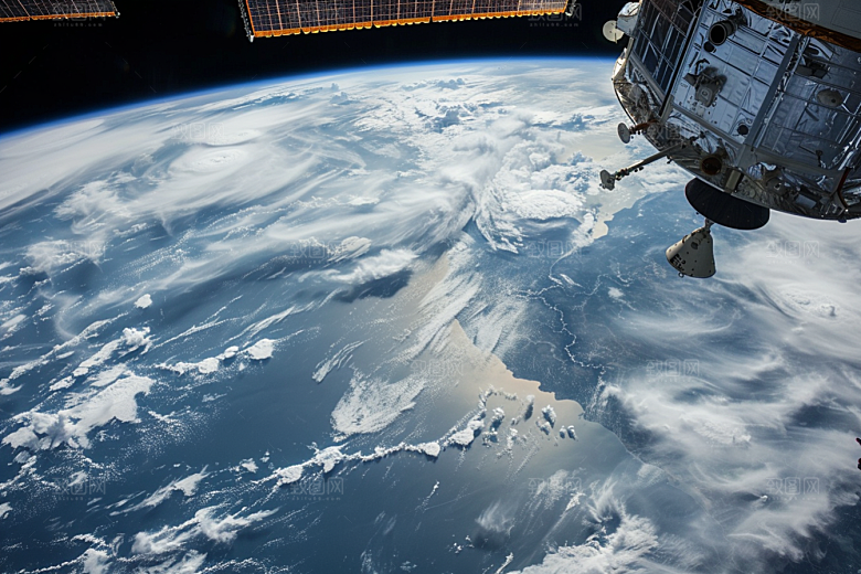 卫星空间站太空地球摄影图