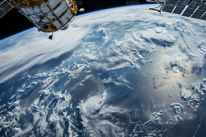 卫星空间站宇航星空摄影图