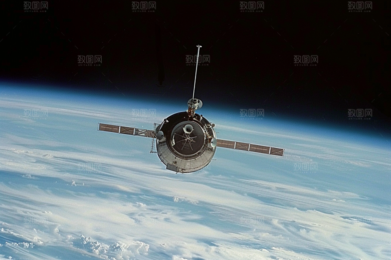 卫星空间站星辰大海高清摄影图