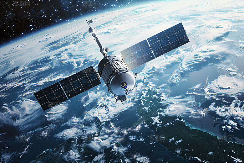 航天卫星空间站星空摄影图