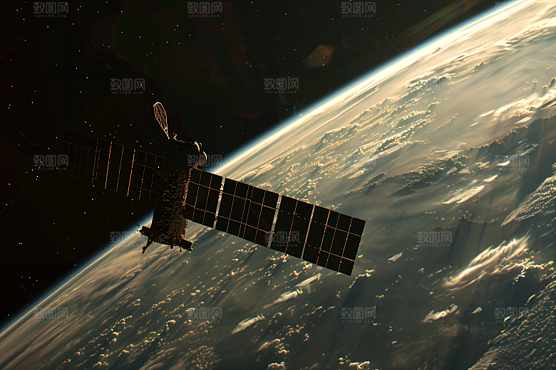 航天卫星航天日星空摄影图