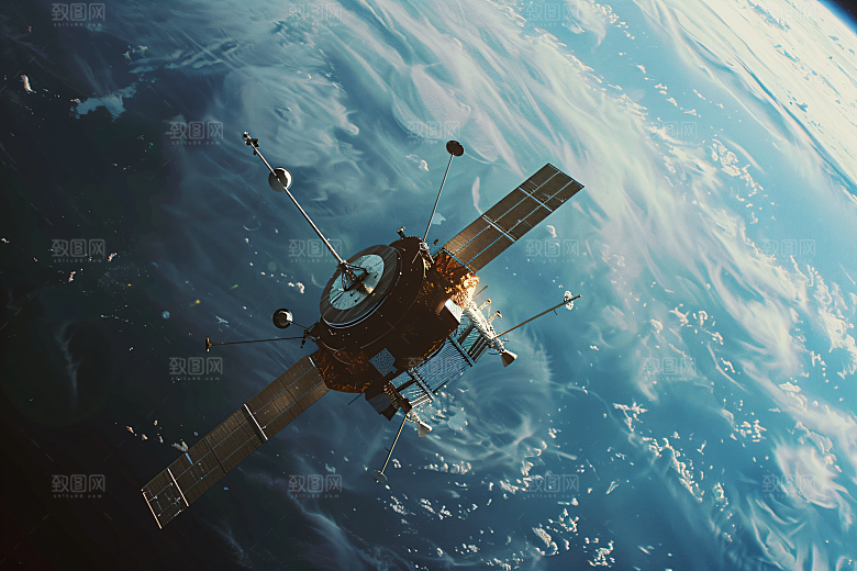 航天卫星地球星辰大海摄影图
