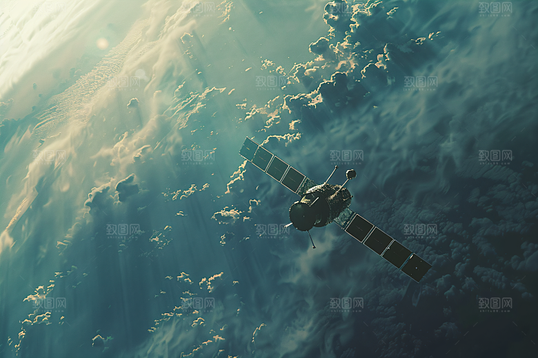 航天卫星星球航天日摄影图