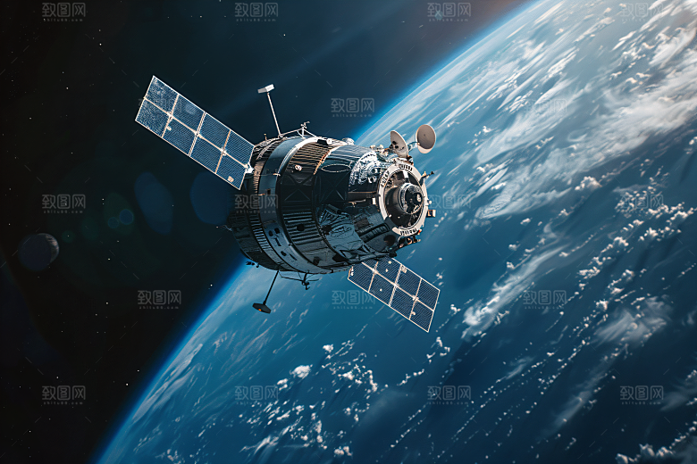 航天卫星星空科技摄影图
