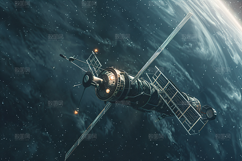航天卫星星空未来摄影图