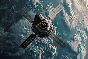 航天卫星空间站宇航摄影图
