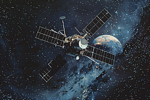 航天卫星航天日空间站摄影图