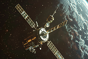 航天卫星微信开屏空间站摄影图