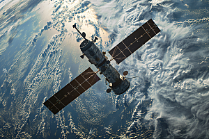 航天卫星空间站地球摄影图