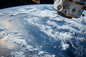 航天卫星科技空间站摄影图