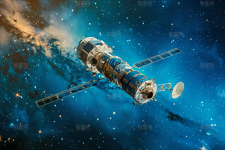 航天卫星星辰大海空间站摄影图