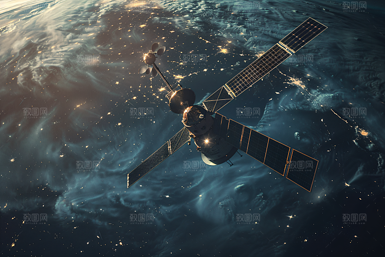 航天卫星地球星辰大海摄影图
