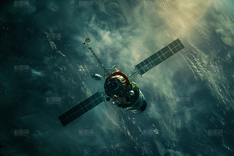 航天卫星空间站星球摄影图