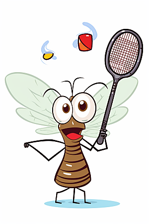 卡通驱蚊蚊子蚊虫插画