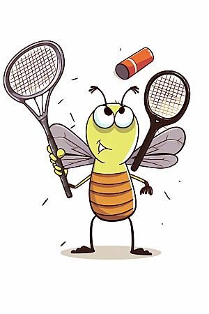 卡通驱蚊夏季蚊子插画