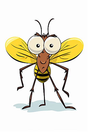 卡通驱蚊夏天蚊子插画