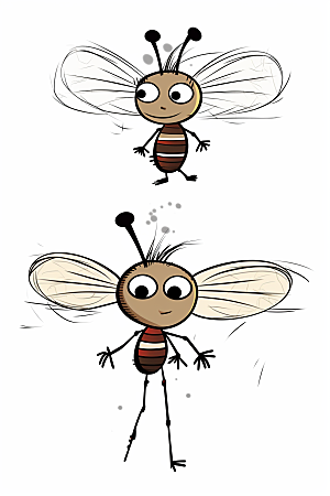 卡通驱蚊驱虫手绘插画