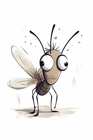卡通驱蚊蚊子蚊虫插画