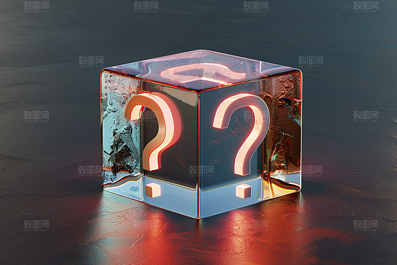 问号盒子趣味质感模型