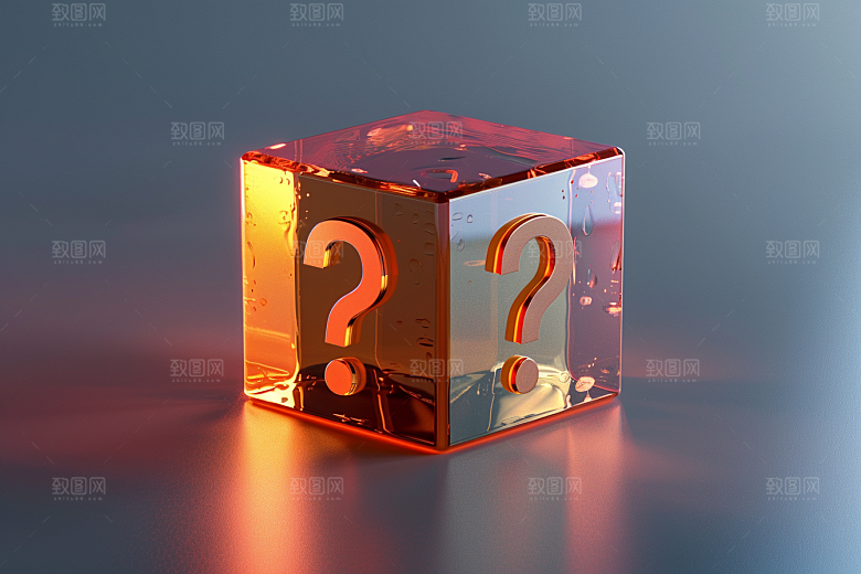 问号盒子质感惊喜模型
