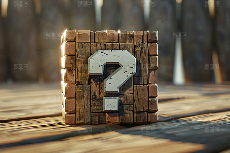 问号盒子质感道具模型