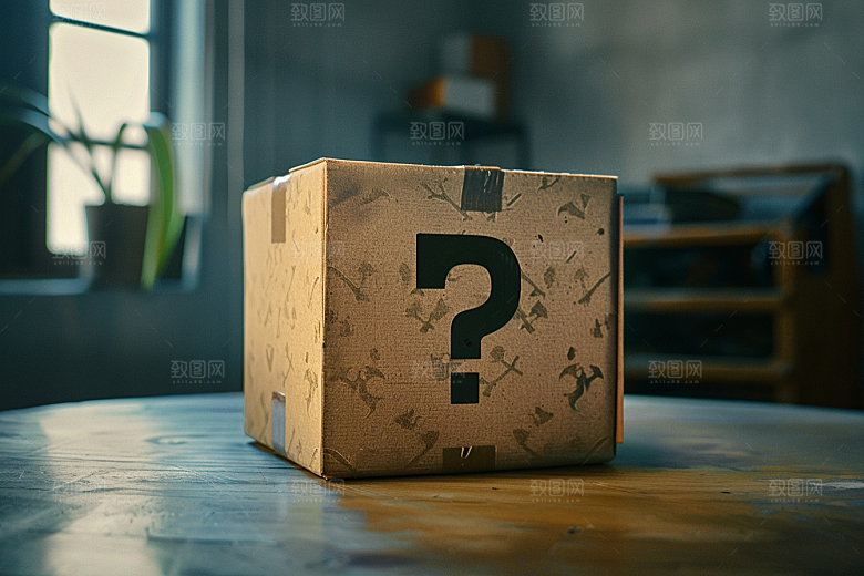 问号盒子立体质感模型