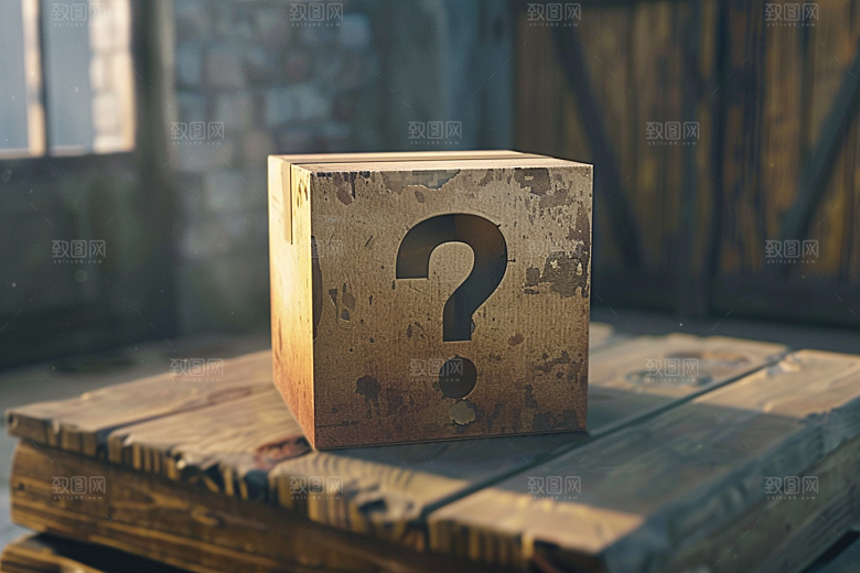 问号盒子质感高清模型