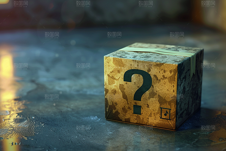问号盒子道具质感模型
