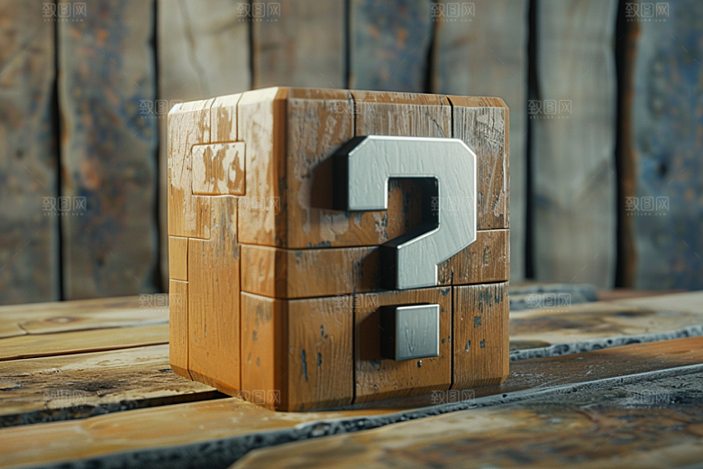问号盒子立体道具模型