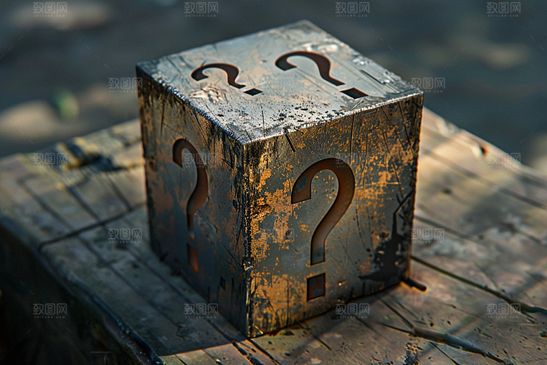 问号盒子质感趣味模型