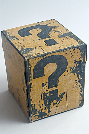问号盲盒立体金币盒子模型