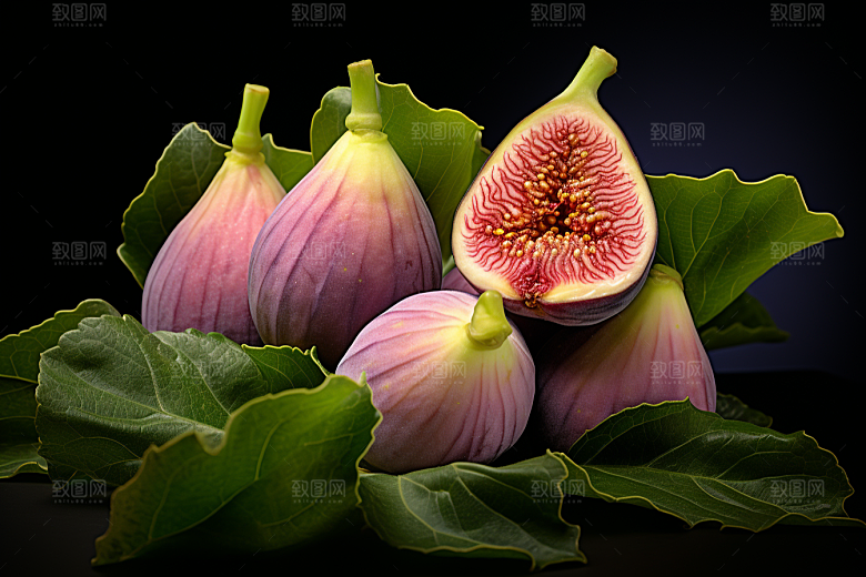 无花果美味糖包子摄影图