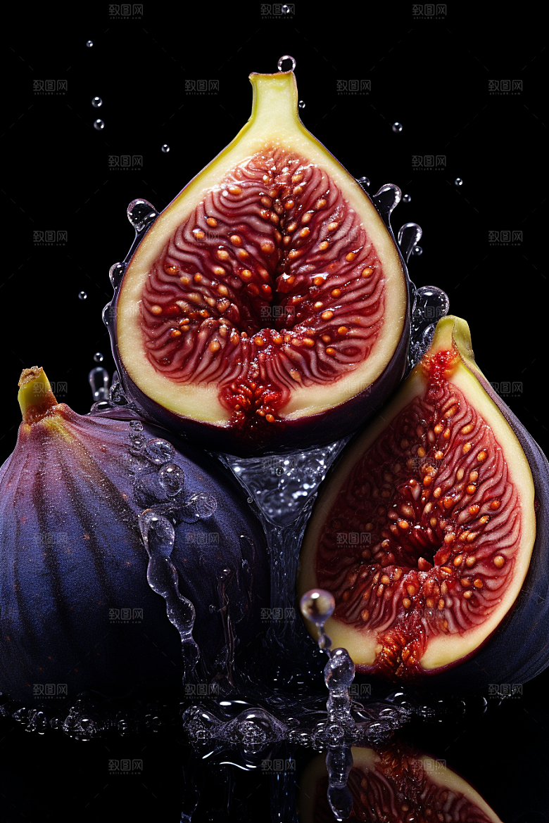 无花果糖包子美食摄影图