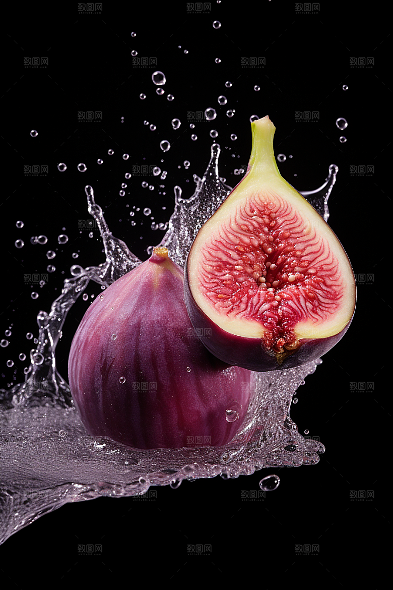无花果美食糖包子摄影图
